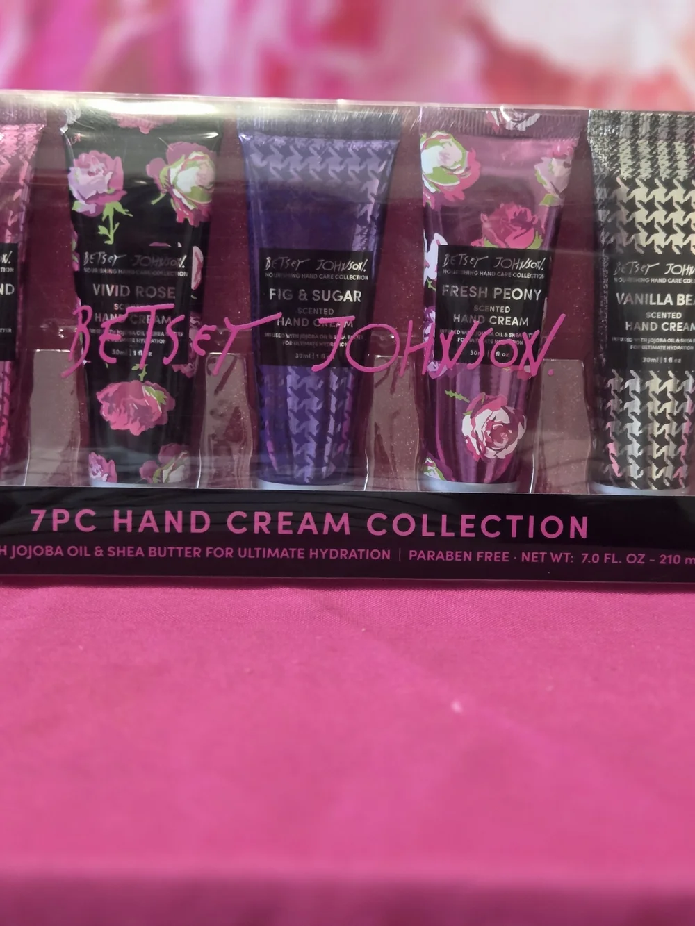 Betsey Johnson 7pc Vivid Rose & Floral Hand Cream Collection - Pink